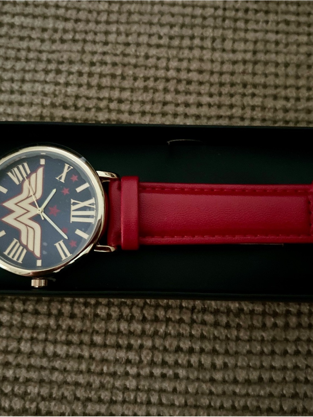 Avon Red Wonder Woman Logo Watch